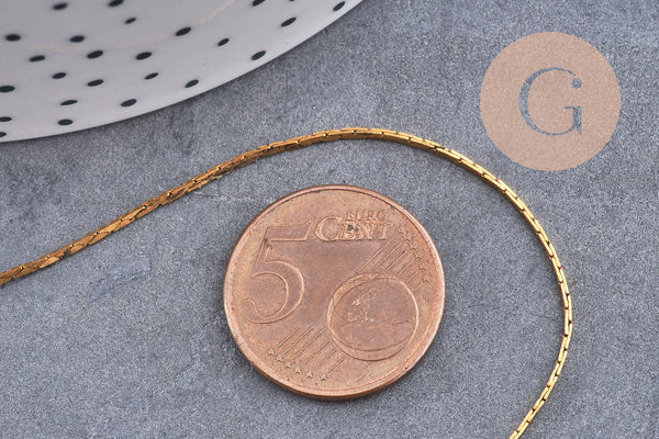 Chaine serpent vieil or laiton brut, chaine bijou,chaine serpent,sans nickel, grossiste,1mm, 1 metre (G1586)