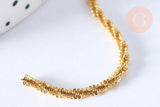 Chaine soudée chou-fleur acier 304 inoxydable doré IP 2.4mm, x1 mètre (G6936)