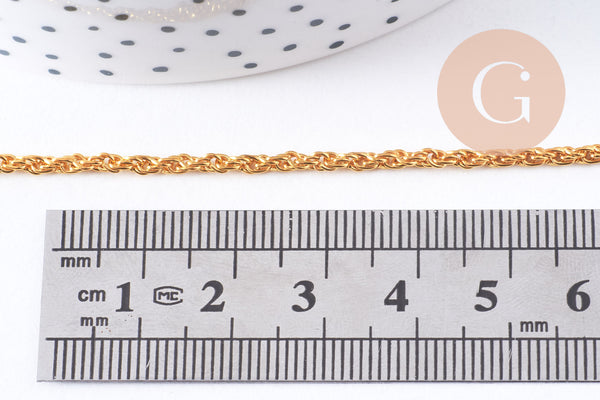 Chaine torsadée fer doré 3mm, x1 mètre (G10655)