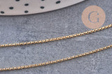 Chaine très fine Dorée rolo cuivre doré 16K 0.8mm, x1 Mètre (G1364)