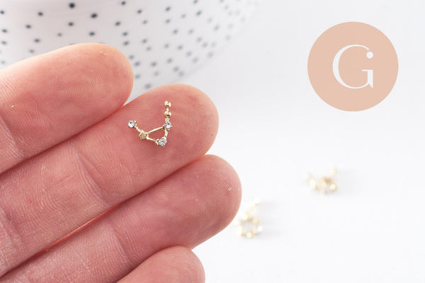 Charm à coller zamac doré 8-13mm, x1 boite de 12 (G4228)