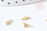 Charm à coller zamac doré abeille 7.5mm,thème nature et insectes, fournitures à coller décors pierres et bijoux, x10 G8525
