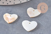 Charm coeur nacre blanche naturelle 19mm, x5 (G1069)