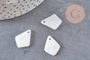 Charm losange nacre blanche naturelle 20mm, coquillage blanc, création bijoux, x 10 (G1062)
