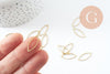 Charms marquise laiton brut 20x8mm, pendentif géométrique création bijoux, x50 (G0017)