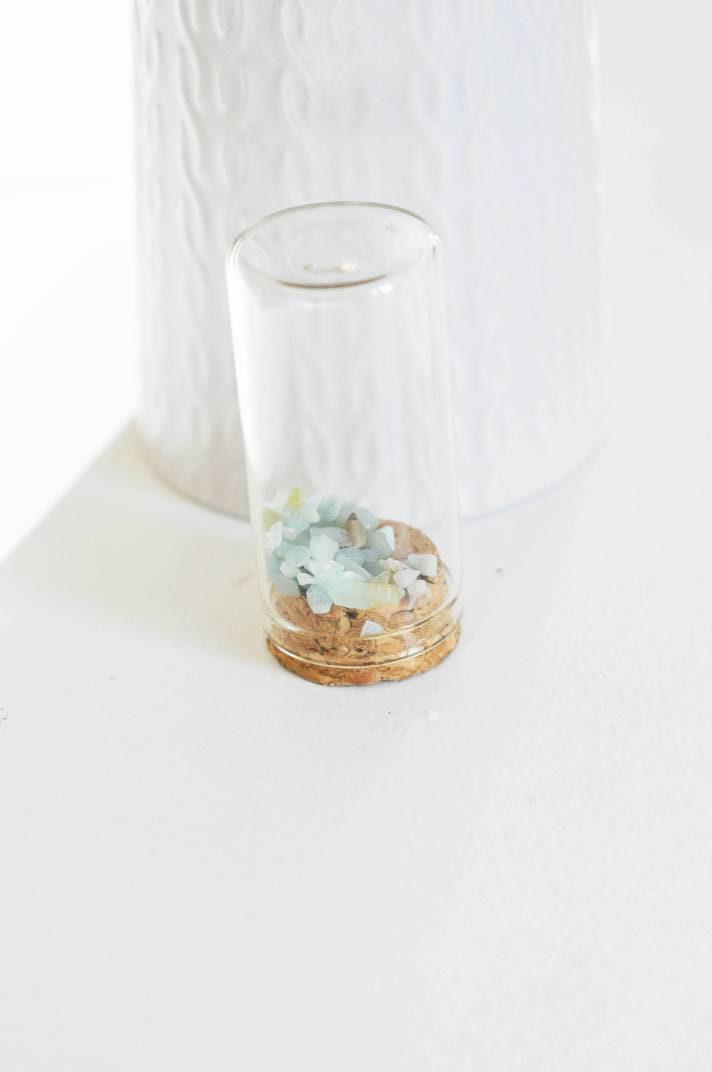 Cloche tube verre et bouchon en liège 30x60mm-G0207