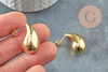 Clous Boucles gouttes bulle laiton doré 16k 26.5mm, la paire (G9725)