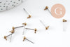 Clous-puces boule boucles oreille laiton brut acier acier inoxydable 4mm,x10 (G1269)