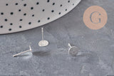 Clous-puces oreille acier inoxydable 304 argenté 6mm, x10 (G11308)