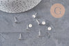 Clous-puces oreille acier inoxydable 304 argenté 6mm, x10 (G11308)