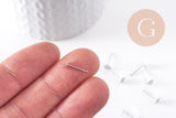 Clous-puces oreille acier inoxydable 316 platine 5mm, x50 (G10171)