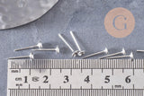 Clous-puces oreille argentés avec plateau 4mm, x50 (G0503)