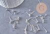 Clous-puces oreille argentés avec plateau 4mm, x50 (G0503)