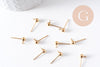 Clous puces oreille boule acier 304-316 doréIP inoxydable 14k 4mm, x10 (G10308)