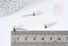 Clous puces oreille boule acier 304 inoxydable doré 24K 17mm, x10 (G8433)