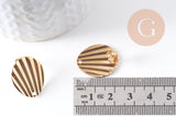 Clous-puces oreille coquillage acier 304 inoxydable dore 1 trou 21.5mm, la paire (G10286)