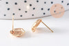 Clous-puces oreille coquillage avec anneau laiton doré 18K 11mm, la paire (G10407)
