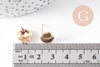 Clous-puces oreille coquillage avec anneau laiton doré 18K 11mm, la paire (G10407)
