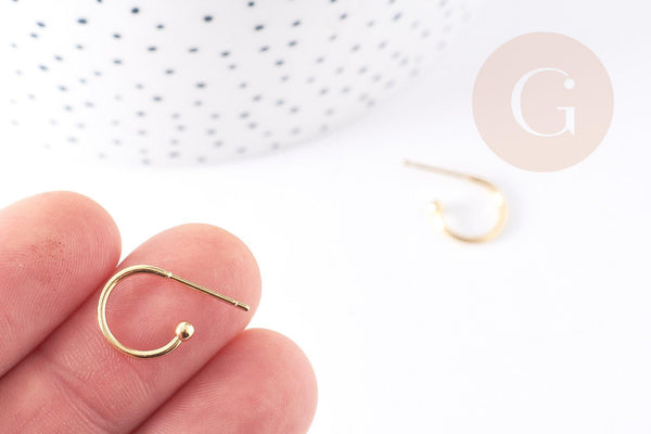 Clous-puces oreille en acier 304 inoxydable 18.5mm, x2 (G5685)