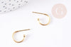 Clous-puces oreille en acier 304 inoxydable 18.5mm, x2 (G5685)