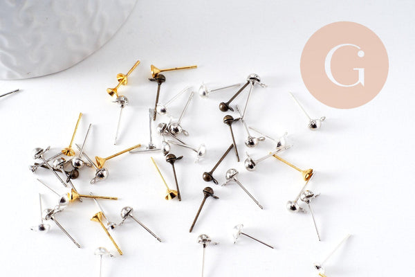 Clous-puces oreille mélangés, x20 (G0742)