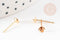 Clous-puces oreille pour perle semi percée acier inoxydable 304 doré 3.5mm, x10 (G9223)