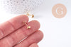 Clous-puces oreille support cabochon 4mm acier 304 inoxydable dore IP, x10 (G10607)