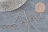 Clous tige tête boule acier doré 304 inoxydable IP 30mm, x100 (G11355)-Tiges-Gingerlily Perles