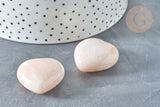 Cœur Jade blanc rose naturel lithothérapie non percé 30mm, pendentif bijoux pierre naturelle lithothérapie, x1 G8006