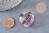Coeur améthyste Pointe, améthyste naturelle roulée, pierre semi-precieuse, séance lithothérapie, 31mm, x1 G5614