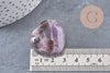 Coeur améthyste Pointe, améthyste naturelle roulée, pierre semi-precieuse, séance lithothérapie, 31mm, x1 G5614