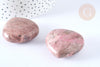 Coeur décoratif en rhodonite naturelle pierre lithothérapie 44,5-45mm, x1 (G7176)