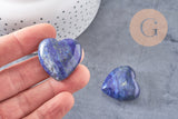 Coeur lapis lazulis naturel roulé 29.5mm, x1 (G6774)