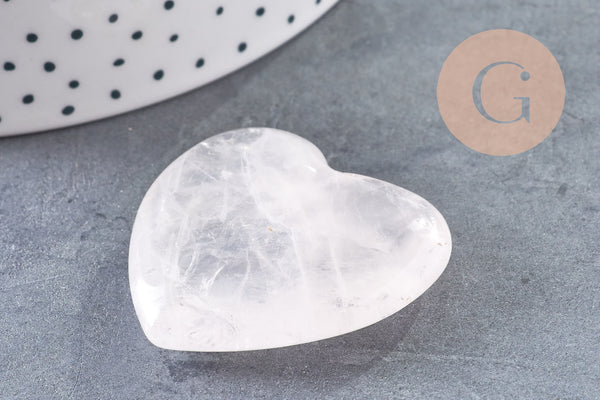 Coeur quartz rose naturel 40mm, quartz rose naturel roulé, pierre semi-precieuse, séance lithothérapie, 40mm, x1 G5611