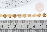 Collier Chaine Pastille avec fermoir acier 304 inoxydable doré 6mm-45cm,chaine complète avec fermoir en acier, x1 G8779