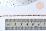 Collier Chaine acier doré 304 inoxydable 14 carats complète résine rose 1.5mm-45.5cm,chaine dorée, x1, G0327