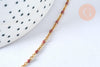 Collier Chaine acier doré 304 inoxydable 14 carats complète résine rose 1.5mm-45.5cm,chaine dorée, x1, G0327