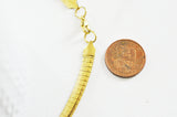 Collier Chaine acier dorée 14k serpent,sans nickel,chaine fantaisie,acier, chaine complète,6mm,45cm x1 (G5353)