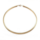 Collier Chaine acier dorée 14k serpent,sans nickel,chaine fantaisie,acier, chaine complète,6mm,45cm x1 (G5353)