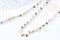 Collier Chaine collier laiton doré fantaisie tourmaline naturelle 45cm, x1 (G7251)