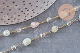Collier Chaine collier pierre laiton doré 39.5cm, x1 (G10921)