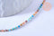 Collier Chaine complète acier doré perles rocaille multicolores artisanales, création collier acier inoxydable doré,40.7cm, x1 G5407