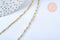 Collier Chaine complète acier dorée 14k fantaisie,collier doré,sans nickel,acier doré,chaine complète,2mm,50cm, x1 G2995