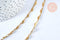 Collier Chaine complète acier dorée 14k feuille,chaine collier,sans nickel,acier doré, chaine complète,44.5m, x1 G0631