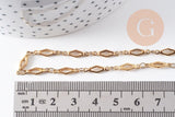 Collier Chaine complète acier dorée 14k losange,chaine collier,sans nickel,4mm,45cm, x1 (G6776)