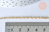 Collier Chaine complète avec fermoir maille coeur laiton doré 1.8x2.4mm/ 46cm, x1 (G5354)