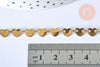 Collier Chaine complète coeur acier inoxydable 304 dorée 14k 42.5cm, x1 (G5356)
