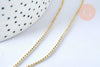 Collier Chaine fine boule avec fermoir laiton doré facettes 45cm-1.2mm, x1 (G0035)