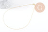 Collier Chaine fine complète avec fermoir collier cuivre doré fantaisie 16K 1.3 mm-45cm, x1 (G0309)