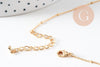 Collier Chaine fine dorée satellite cube cuivré doré 16K 1.2 mm -45cm, x1 (G0634)